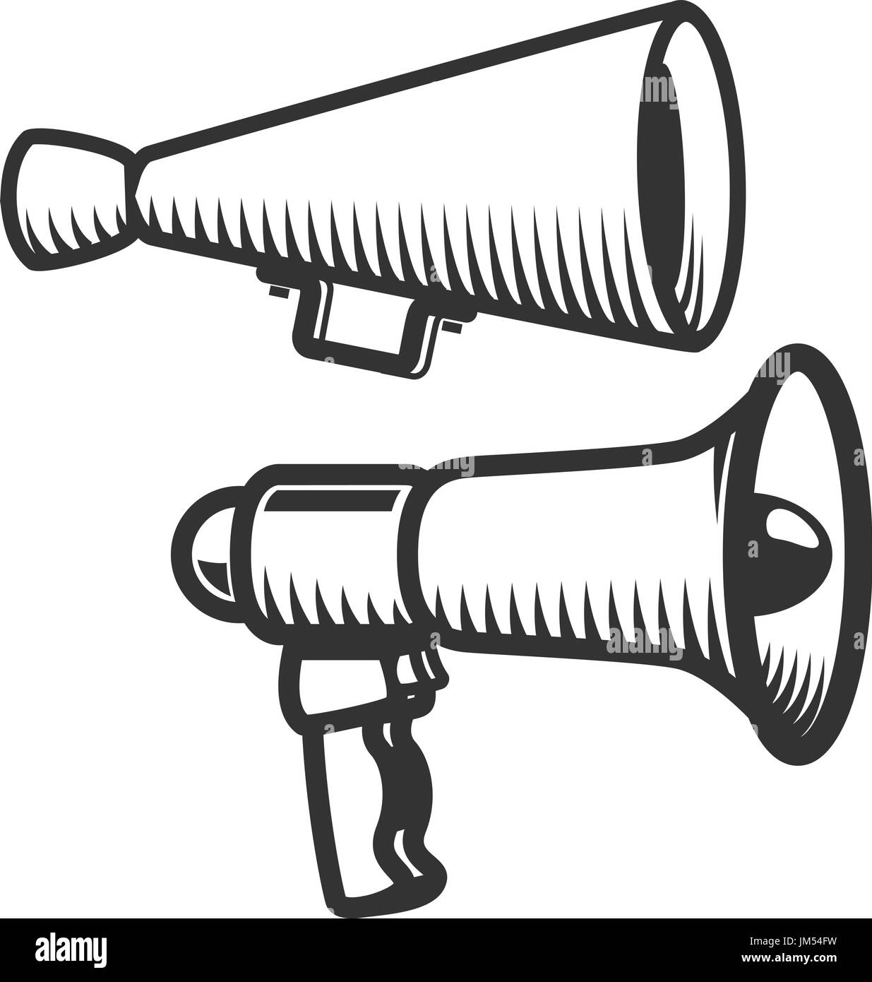 Set of megaphones icons isolated on white background. Design element