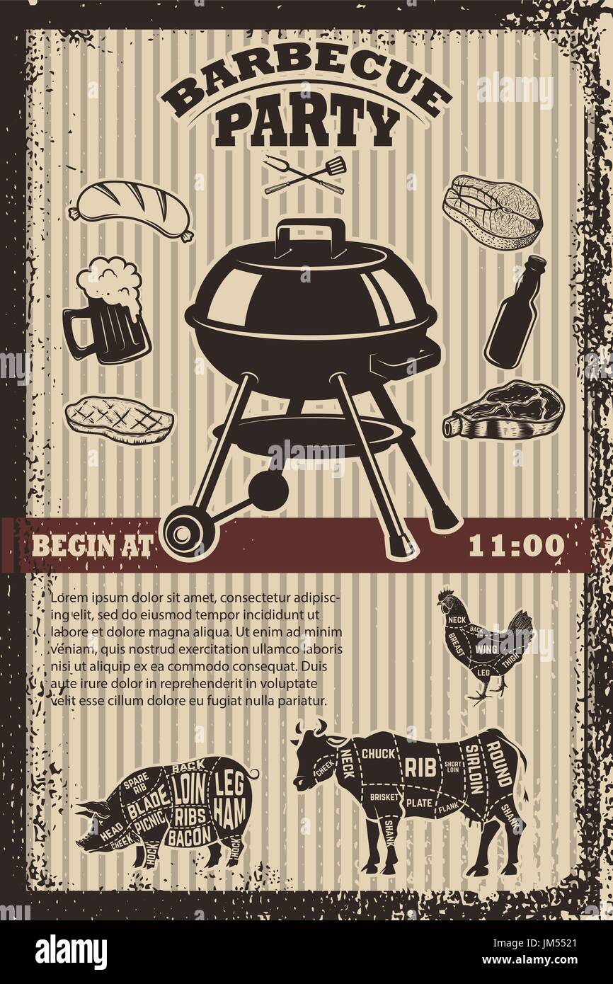 https://c8.alamy.com/comp/JM5521/barbecue-party-flyer-template-grill-fire-grilled-meat-beer-butcher-JM5521.jpg