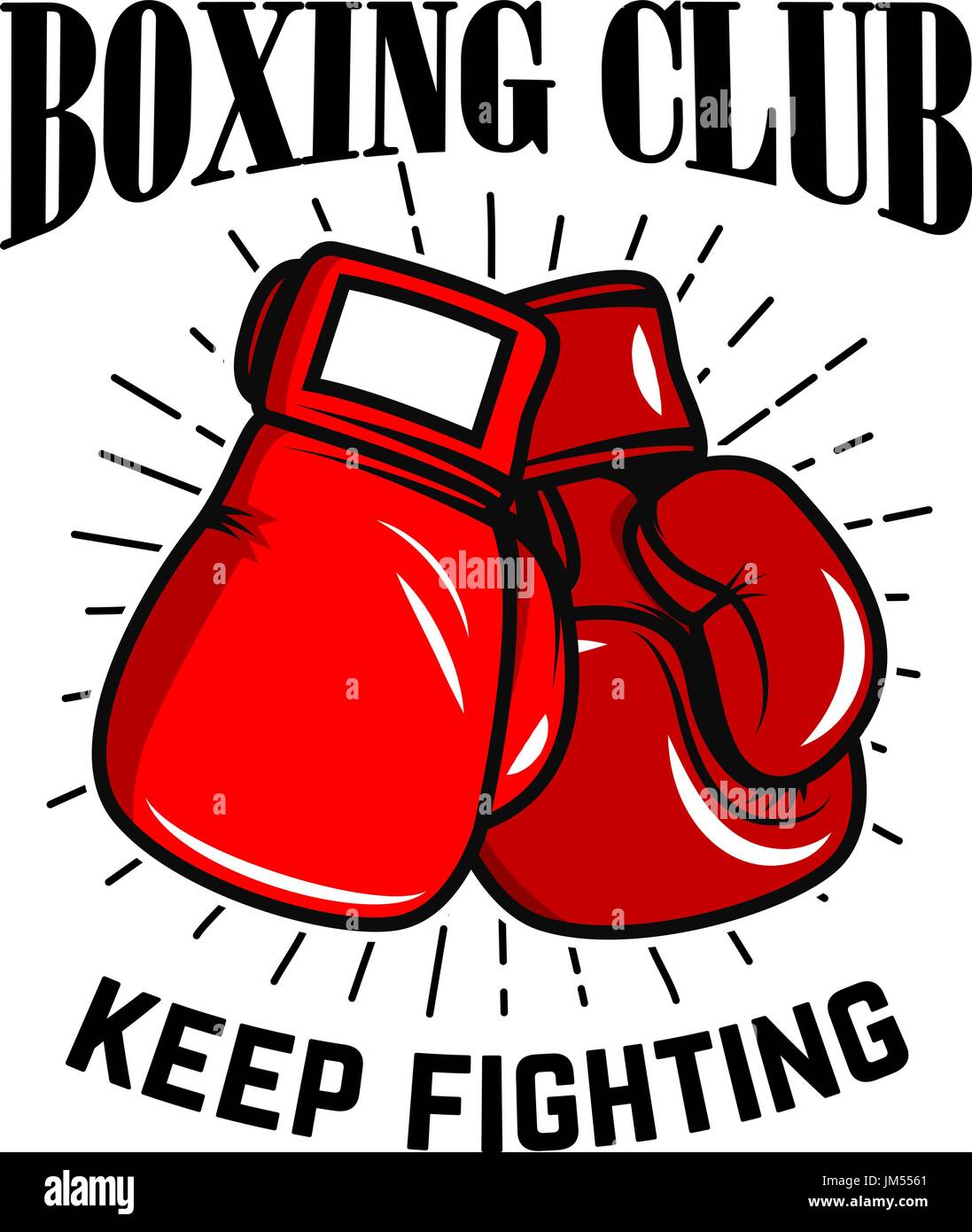 Boxing club, keep fighting. Boxing gloves on white background. Design