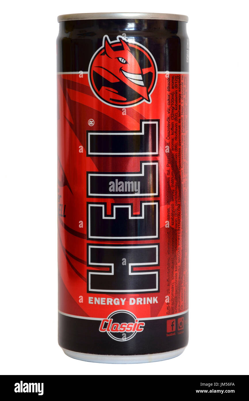 energy drink named hell Stock Photo - Alamy