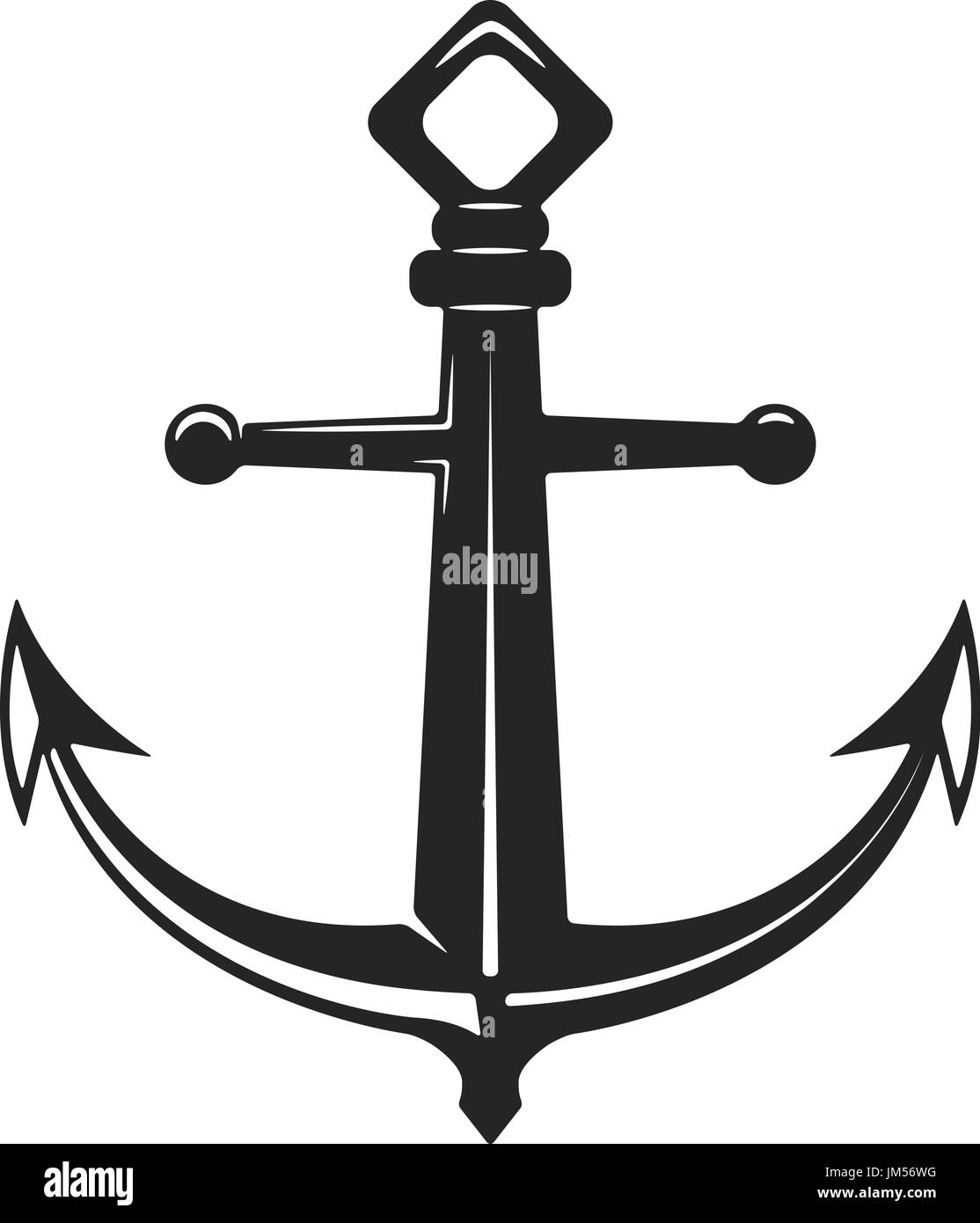 Vintage anchor illustration isolated on white background. Vector illustration Stock Vector