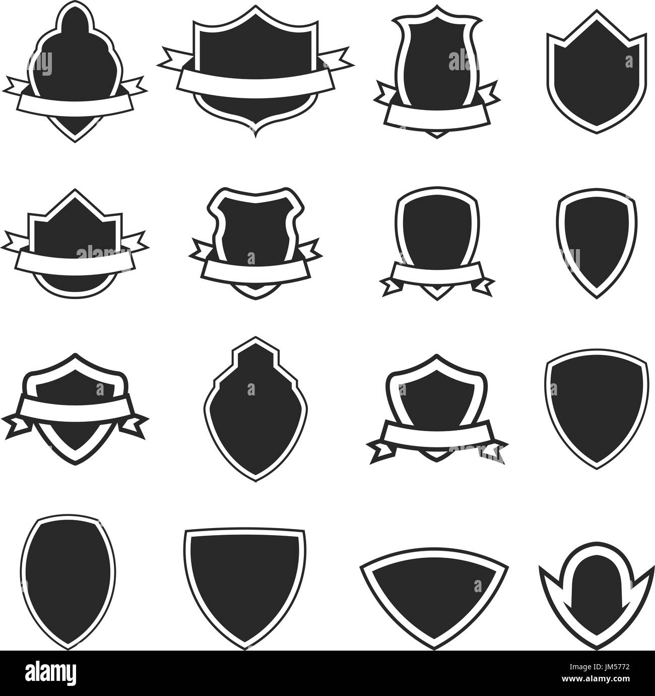 Set Of The Empty Emblems Templates Isolated On White Background Stock Vector Image Art Alamy