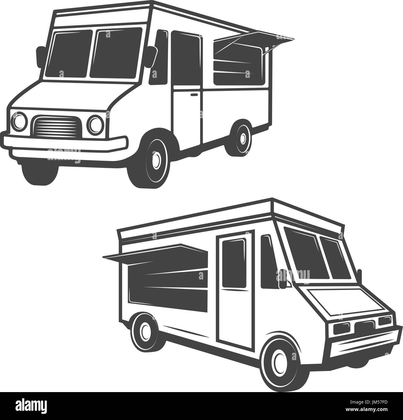 Food Truck Festival Black And White Stock Photos Images Alamy