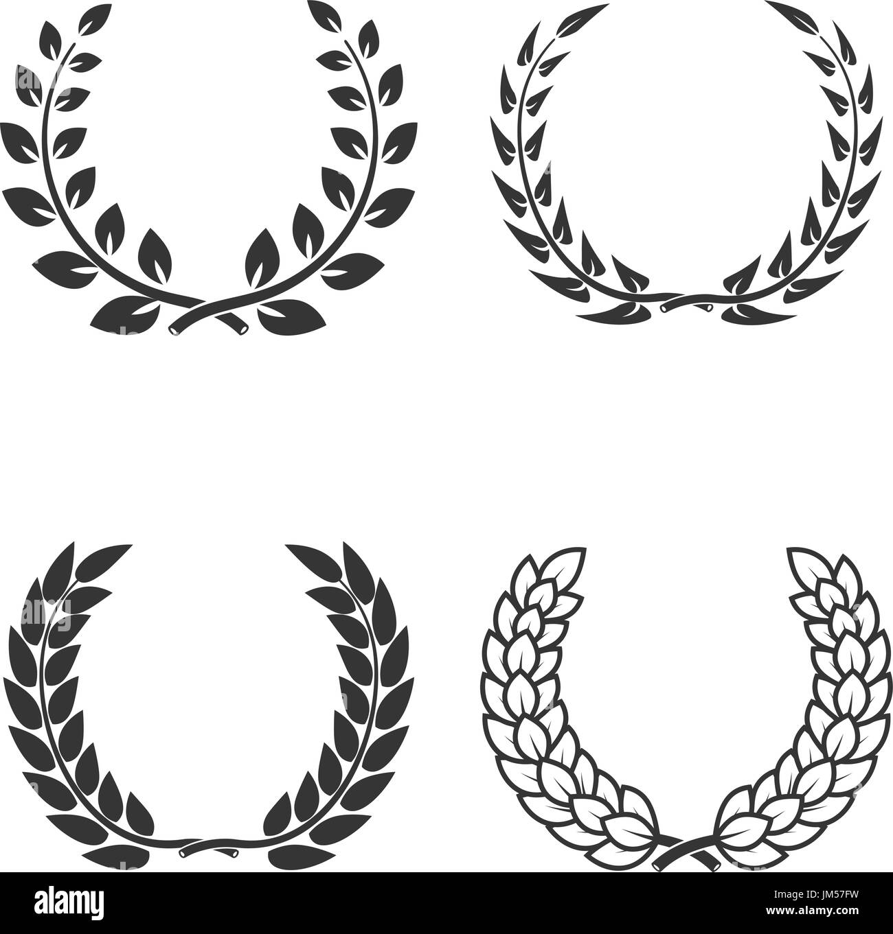 Set Of Laurel Wreaths Isolated On White Background Design Element For