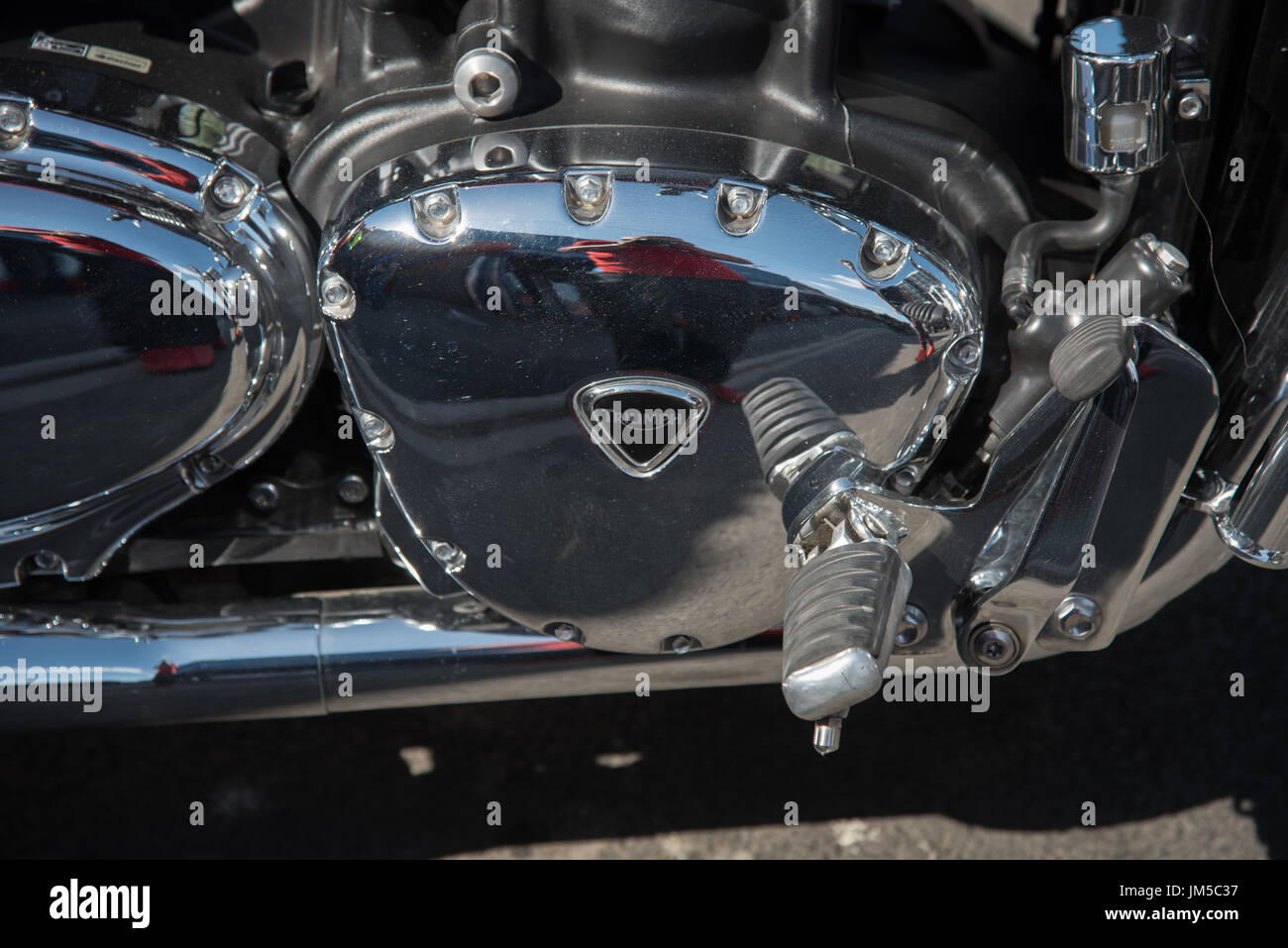 motorbike engine cover Stock Photo