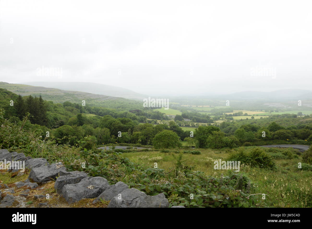 View of the area from the Corkscrew Hill in the County Clare, west Ireland Stock Photo
