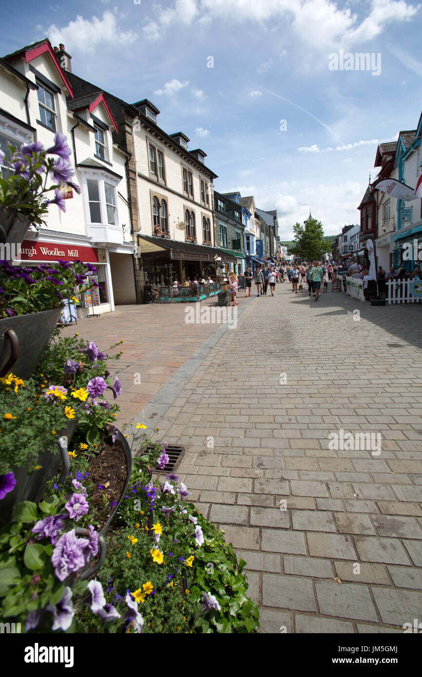 Town of Keswick, England. Picturesque summer view of Keswick Main