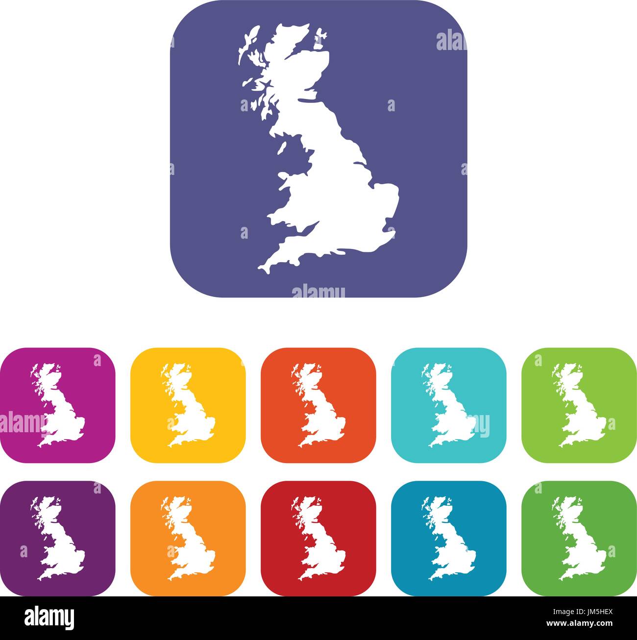 Map of Great Britain icons set - Map Of Great Britain Icons Set JM5HEX 
