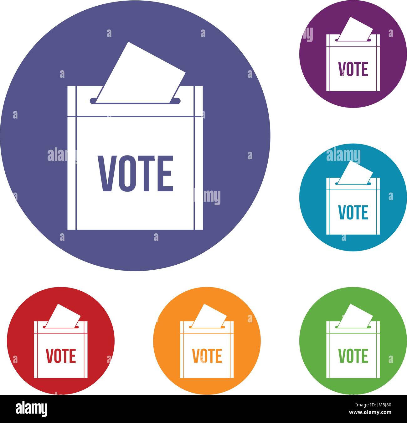 Ballot box icons set Stock Vector