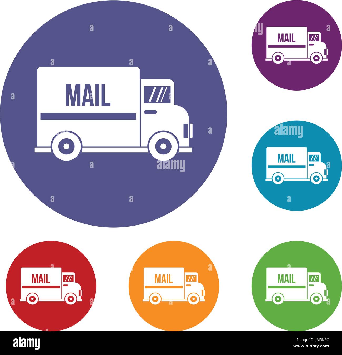 Mail truck icons set Stock Vector Image & Art Alamy