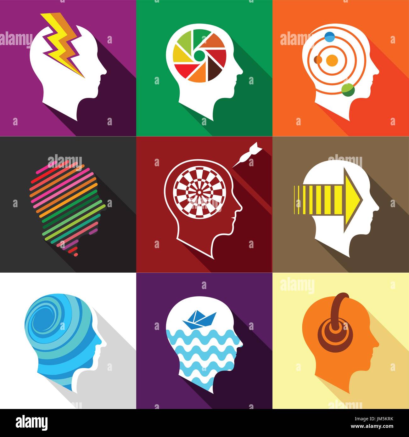 Different man heads icons set, flat style Stock Vector Image & Art - Alamy