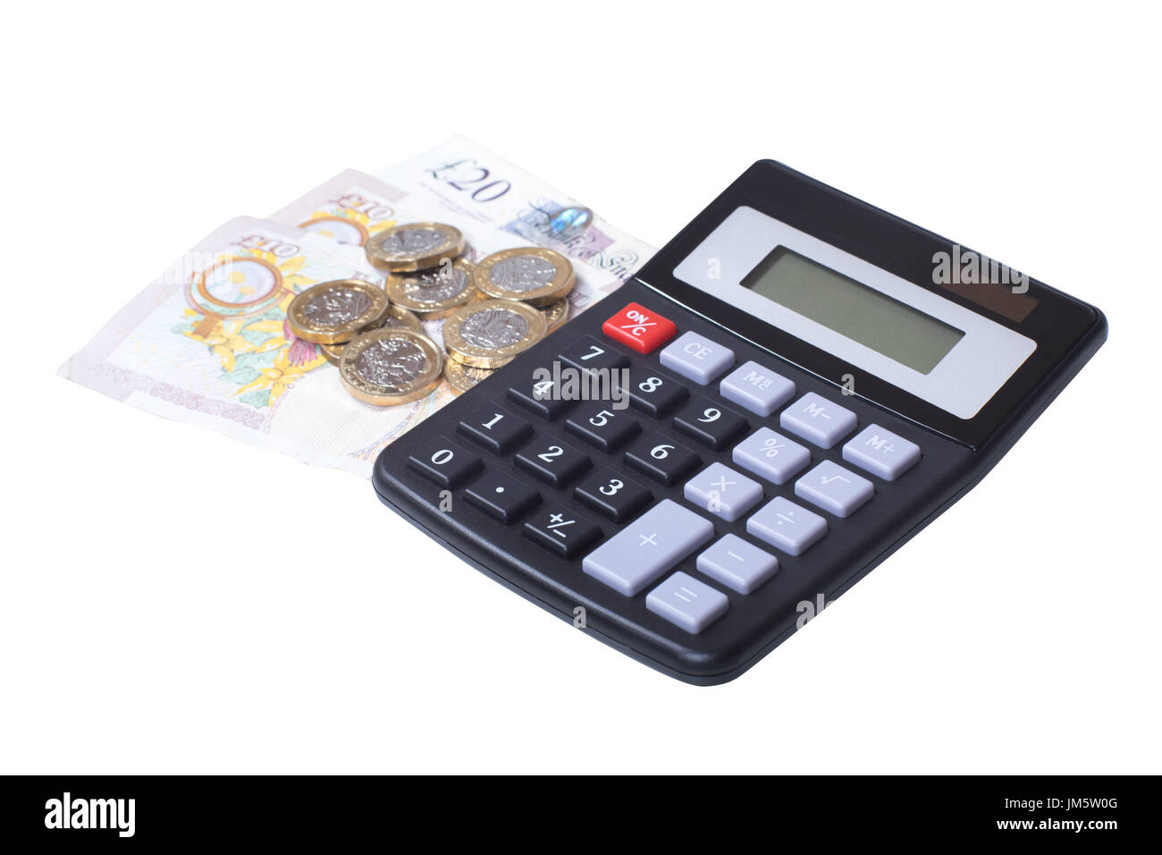 Cash pounds calculator Cut Out Stock Images & Pictures - Alamy