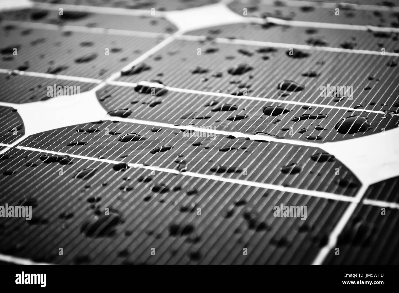Wet Solar Panel Closeup Stock Photo