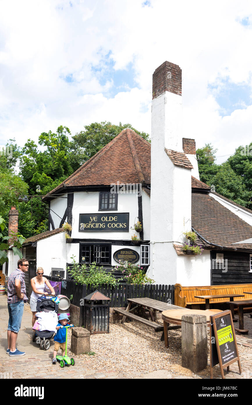 15th century 'Ye Olde Fighting Cocks' public house, Abbey Mill Lane, St