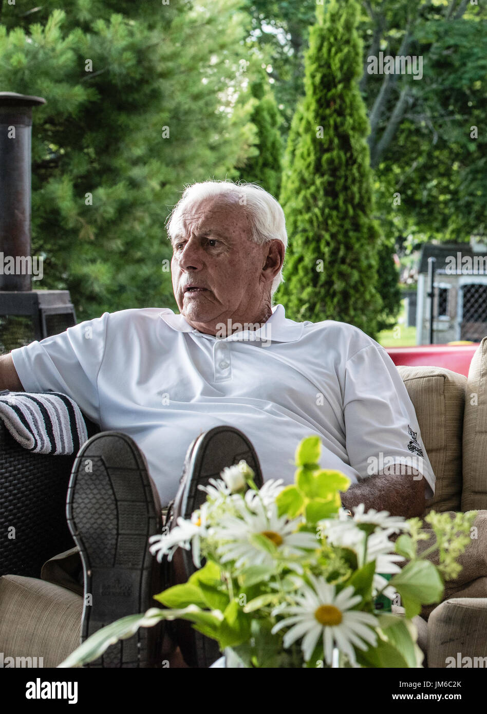 Family gathering, conversation on vacation Stock Photo Alamy