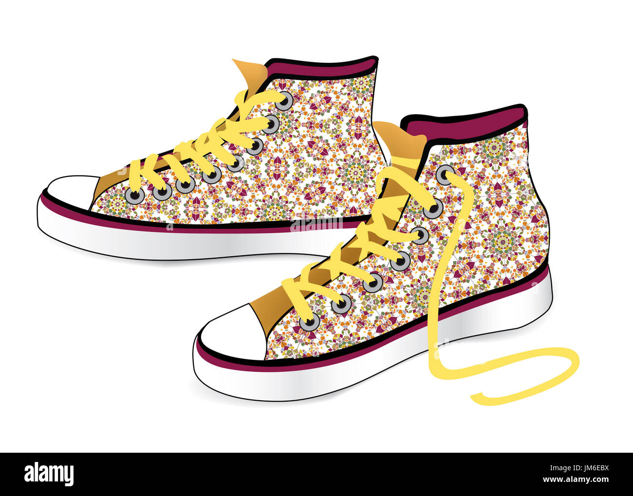 Sneakers isolated Patterned fabric fashion sport shoes Stock Photo Alamy