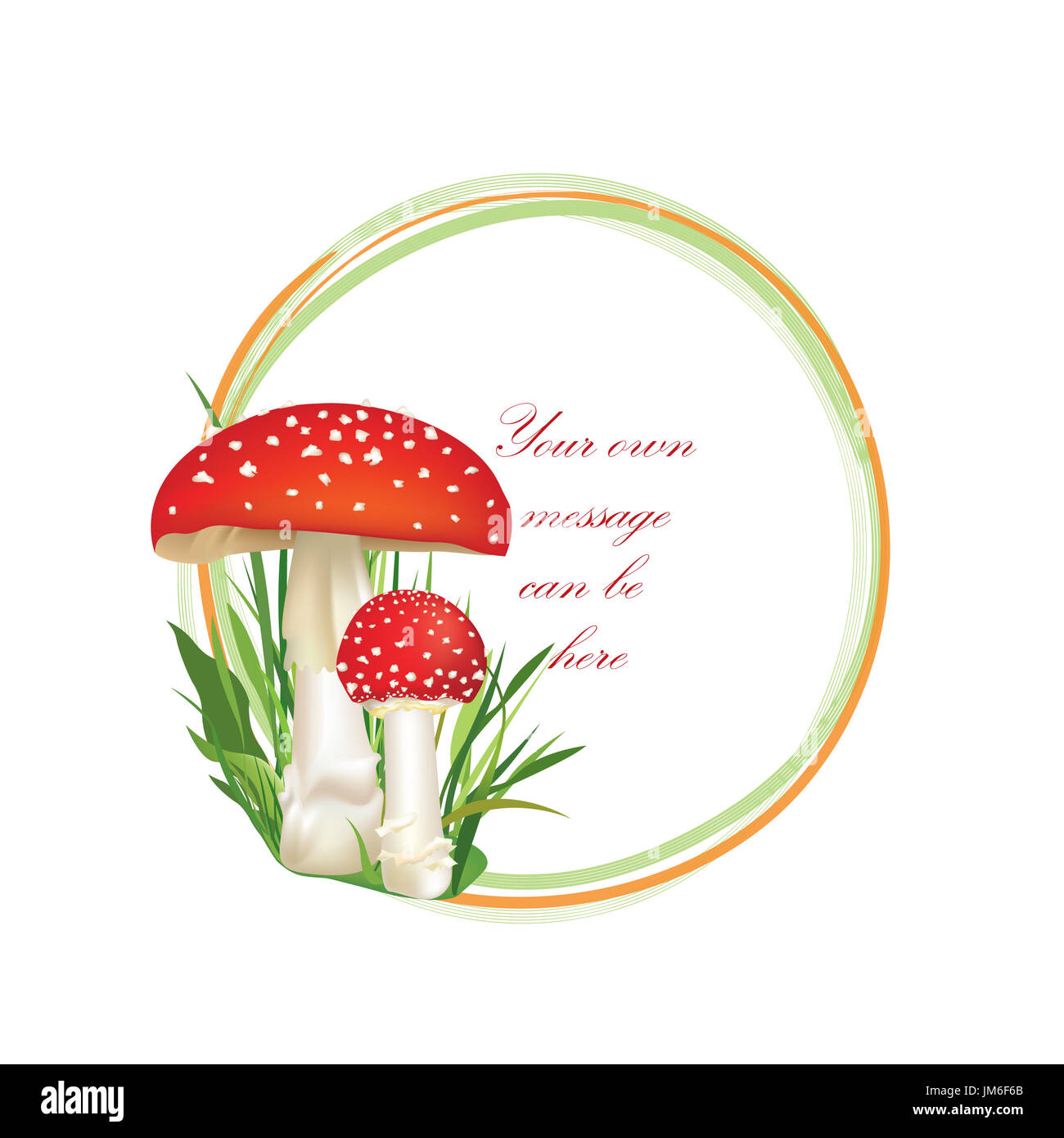 Poison Frame Red poison mushroom. Autumn frame with copy space. Floral fall border ...