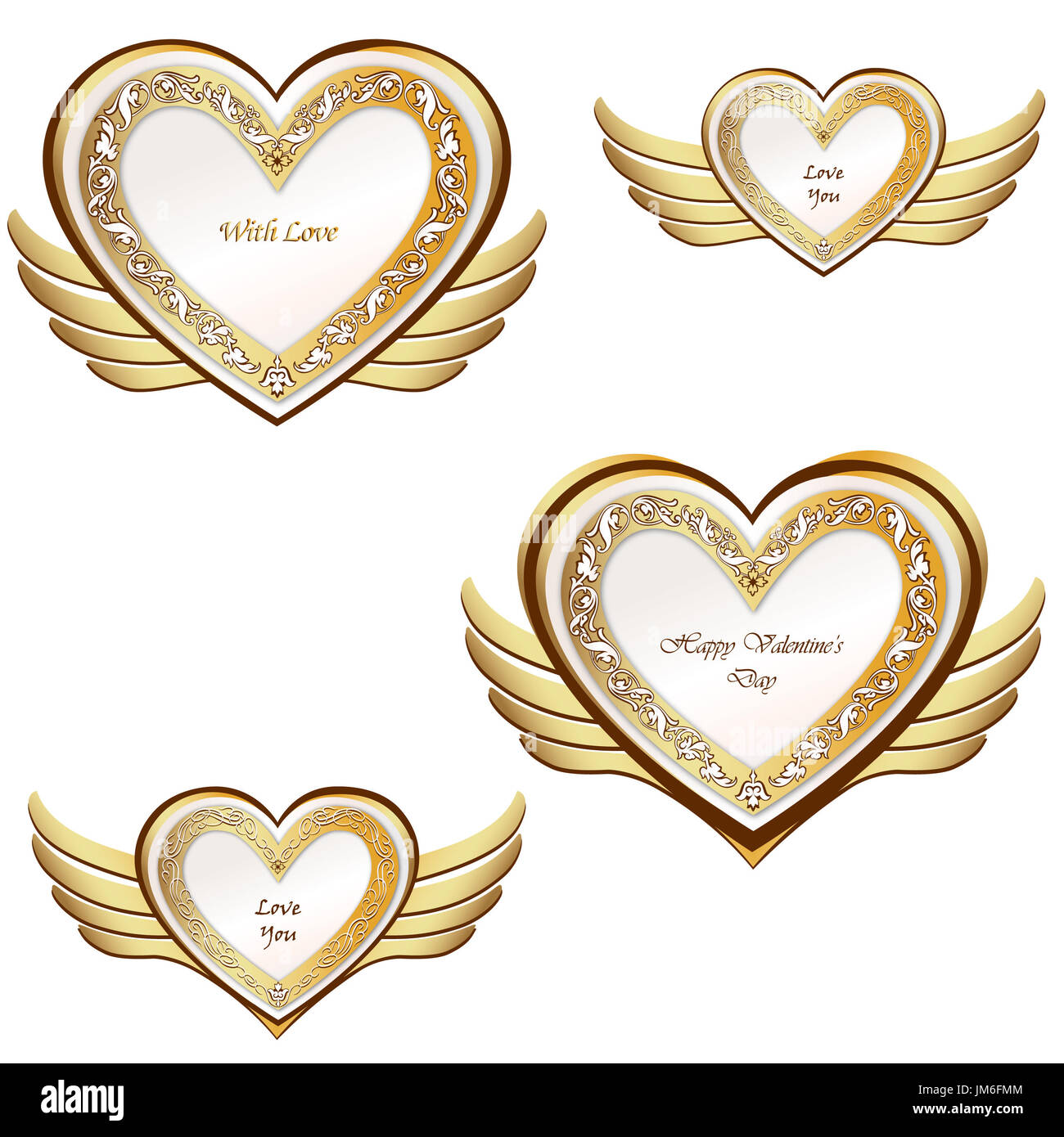 Golden Wing Heart Set Love Hearts Pattern For Valentine S Day Stock Photo Alamy Golden Wing Heart Set Love Hearts Pattern For Valentine S Day Stock Photo Alamy