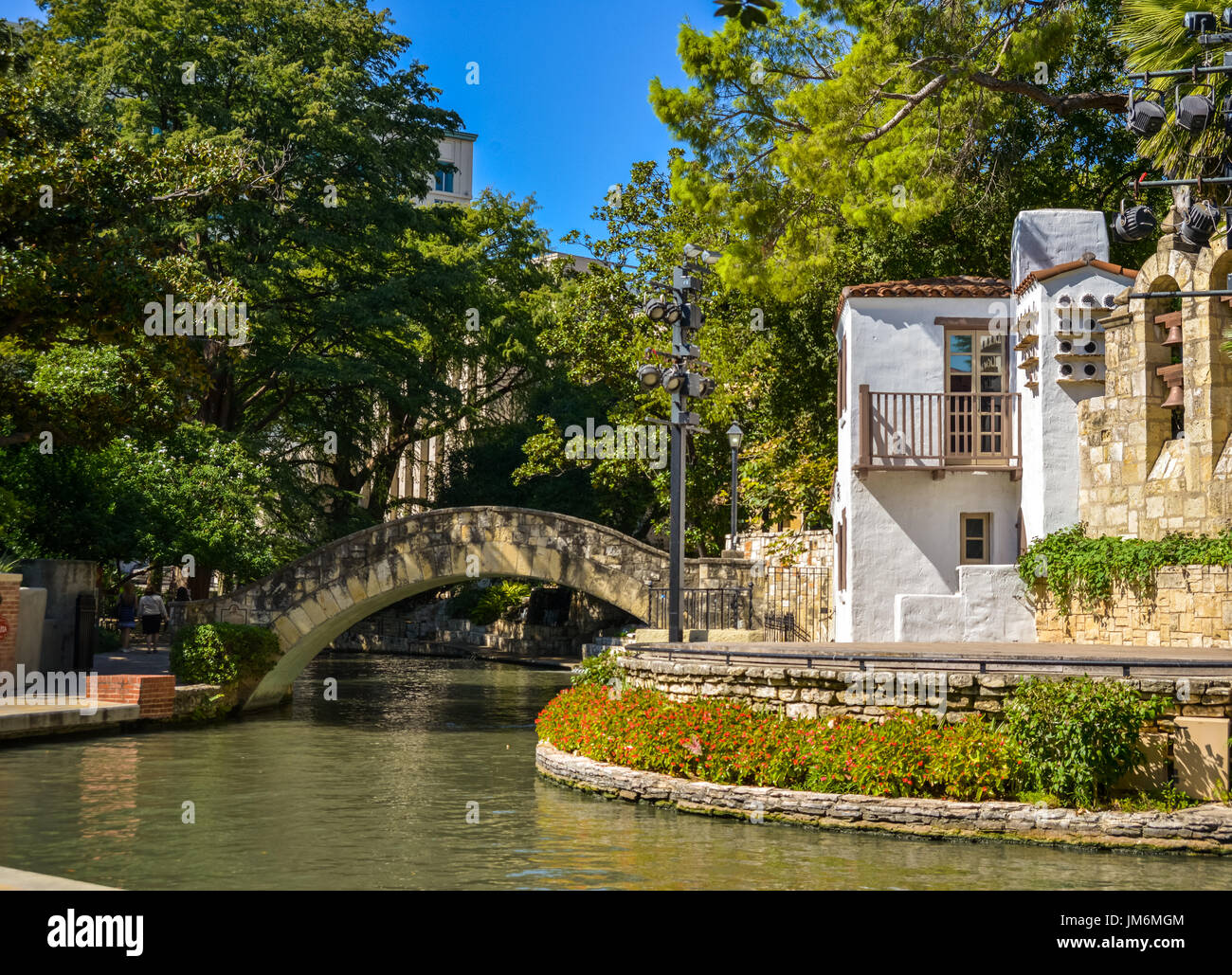 San Antonio River Walk, Colonial Building Stock Photo Alamy
