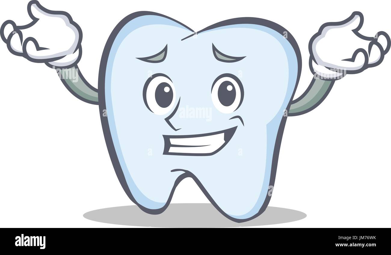 Confused Face Tooth Character Cartoon Style Stock Vector Image Art Alamy