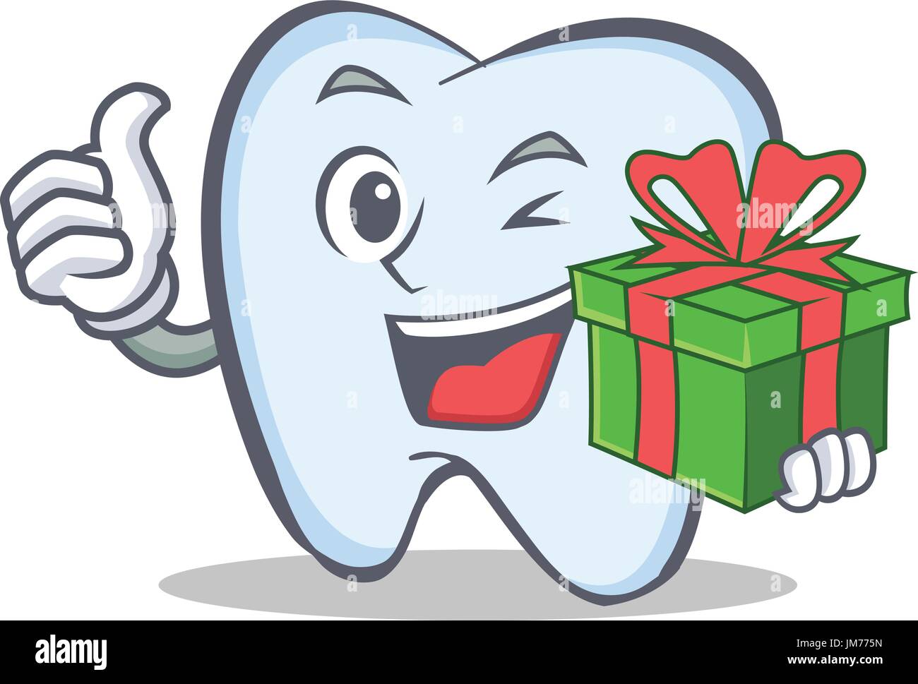 tooth character cartoon style with gift Stock Vector Image & Art - Alamy