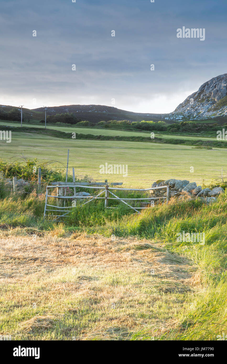 An evening sky of the countryside farmland located in Holyhead, UK. Stock Photo