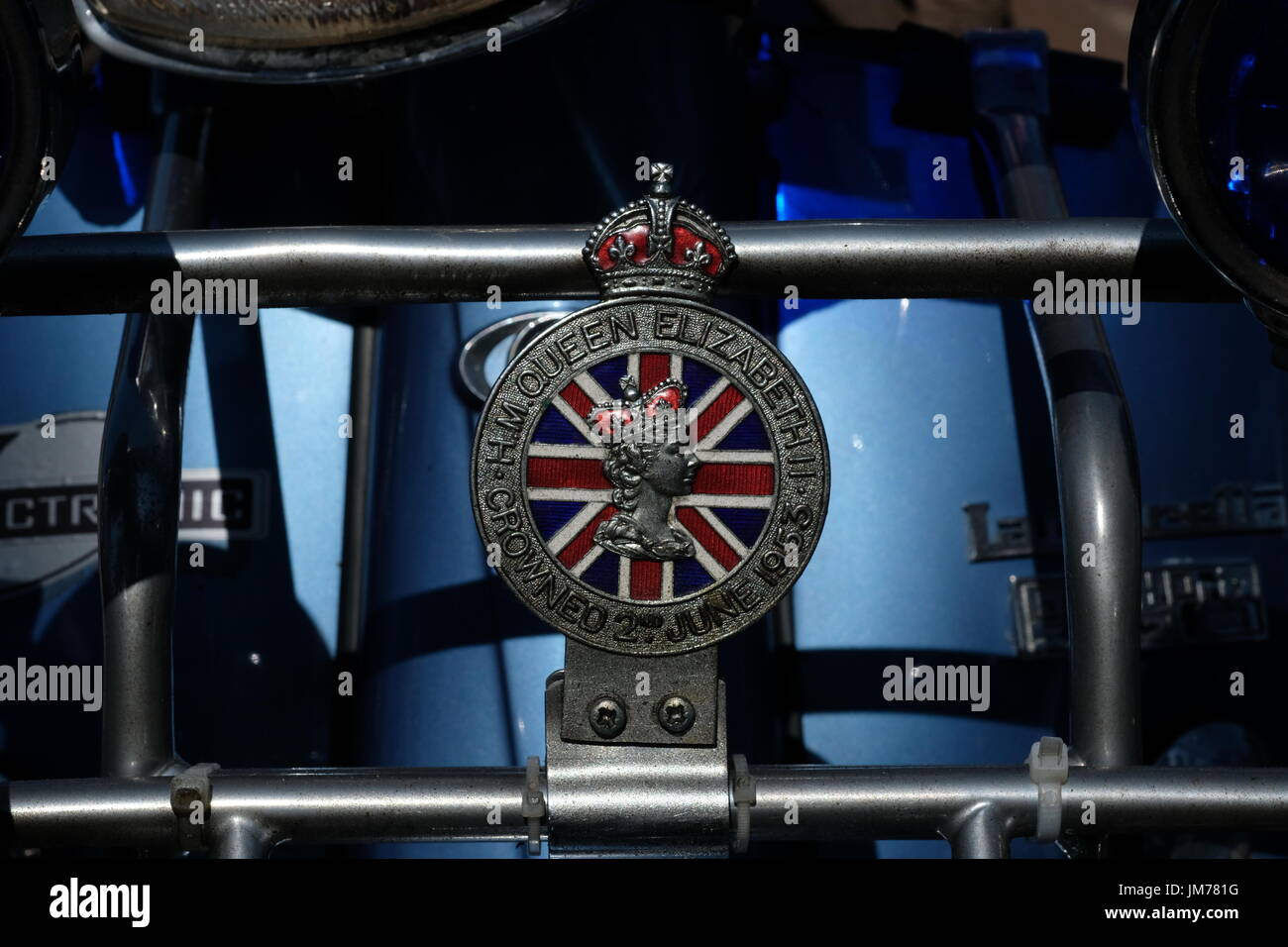 Motor scooter club event in Gloucester Docks,southern England Stock