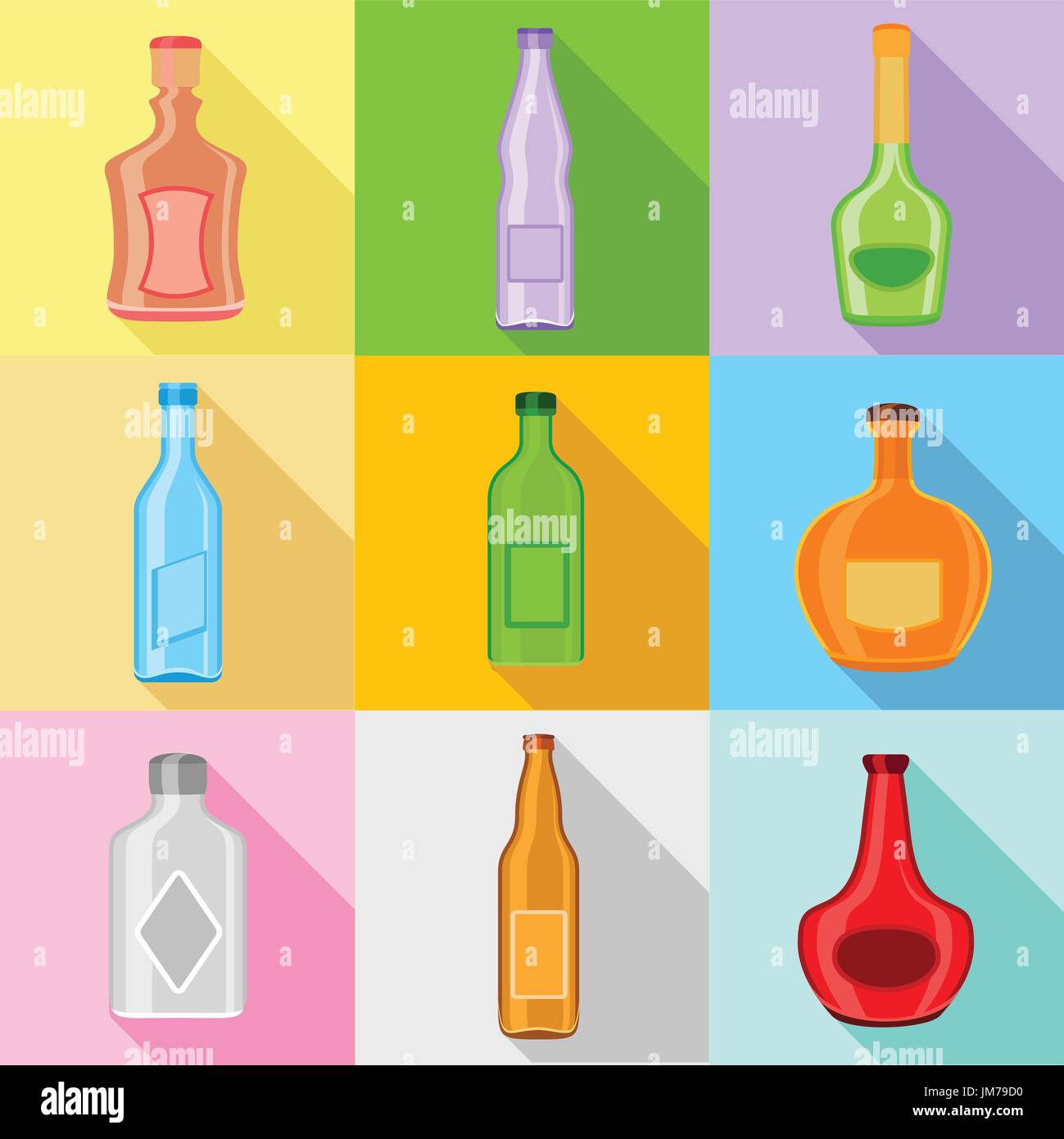 Bottle forms icons set, flat style Stock Vector Image & Art - Alamy
