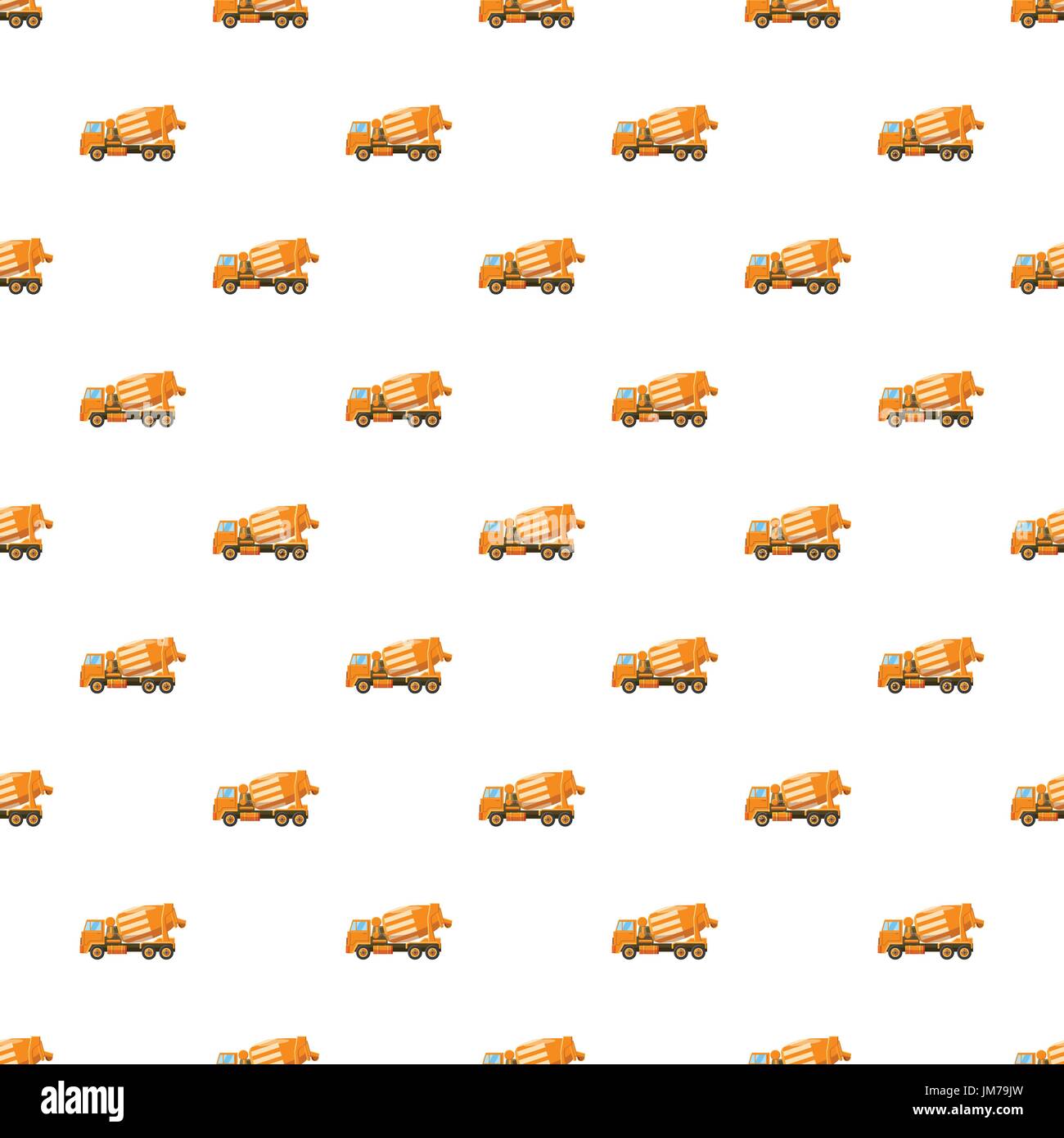 Orange truck concrete mixer pattern Stock Vector