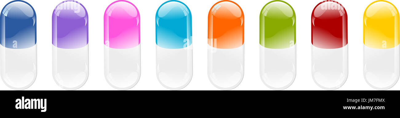 Medication Colours Very colorful medications are aligned Stock Photo - Alamy