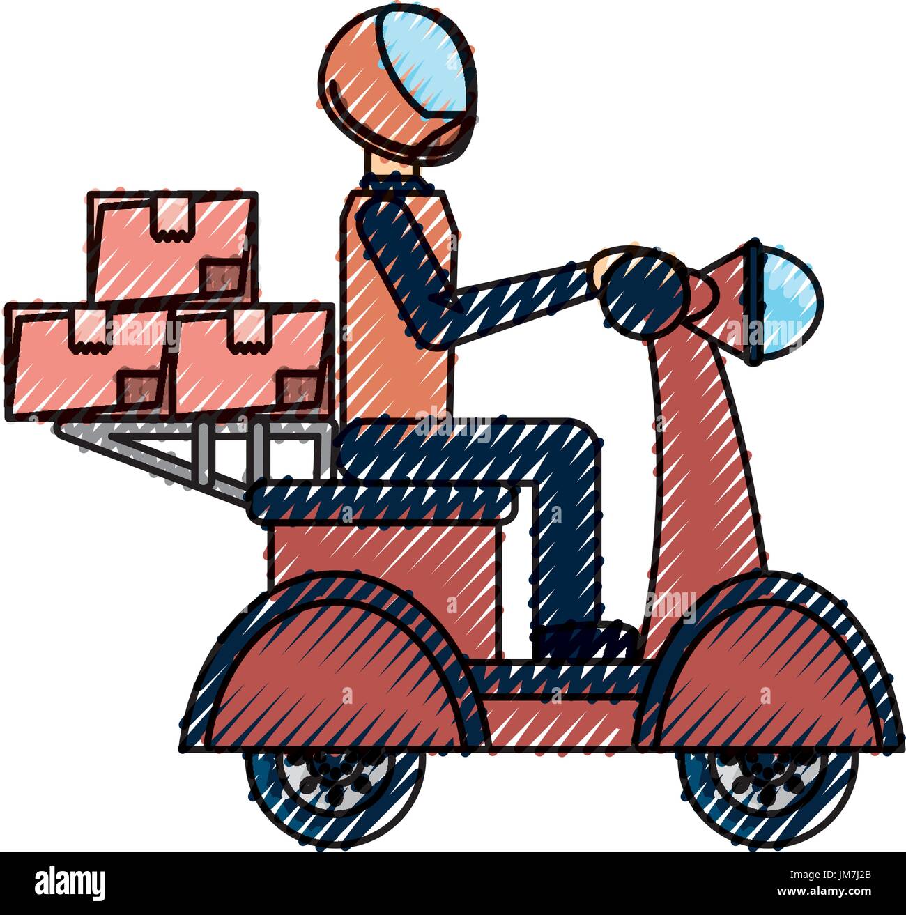 Motorcycle courier vehicle Stock Vector Image & Art - Alamy