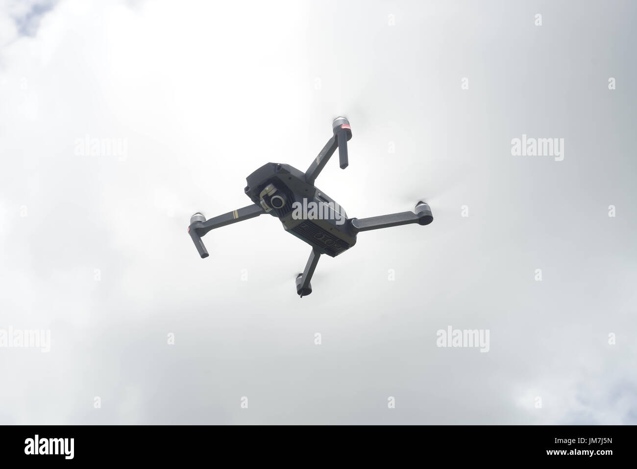 drone flying view from below Stock Photo