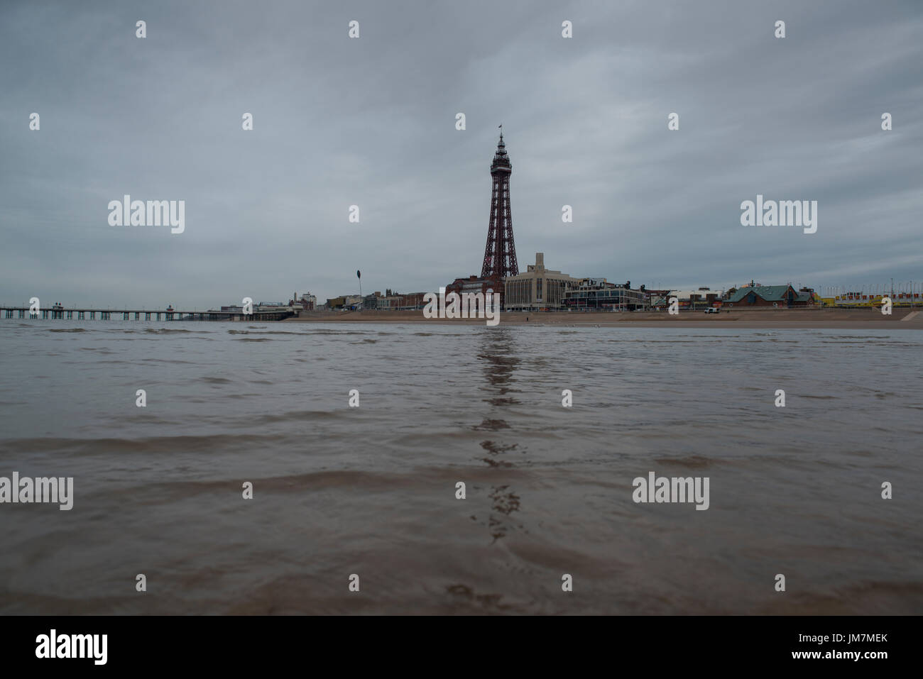 Blackpool tower, view from the beach. credit: LEE RAMSDEN / ALAMY Stock Photo