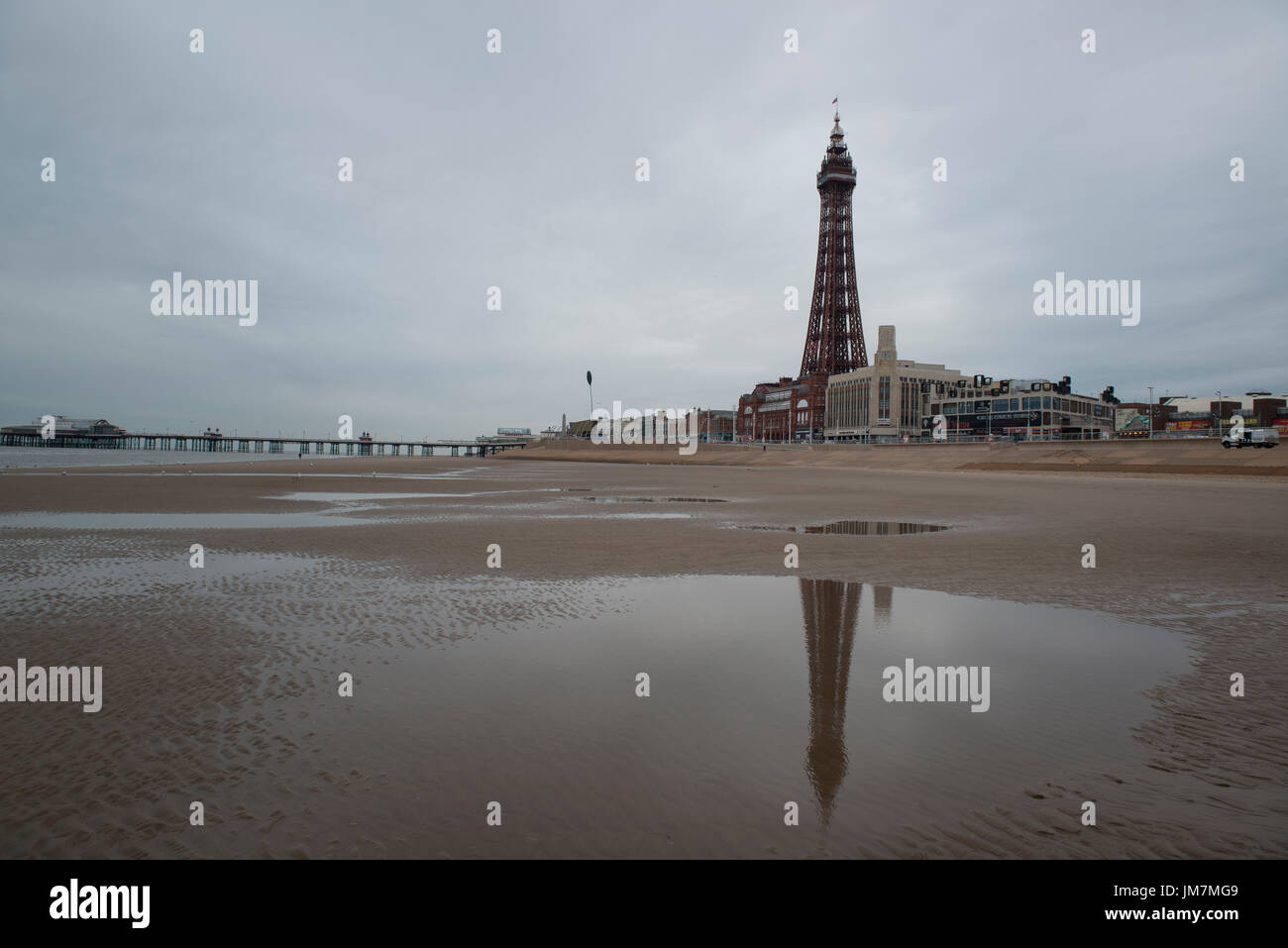Blackpool tower, view from the beach. credit: LEE RAMSDEN / ALAMY Stock Photo