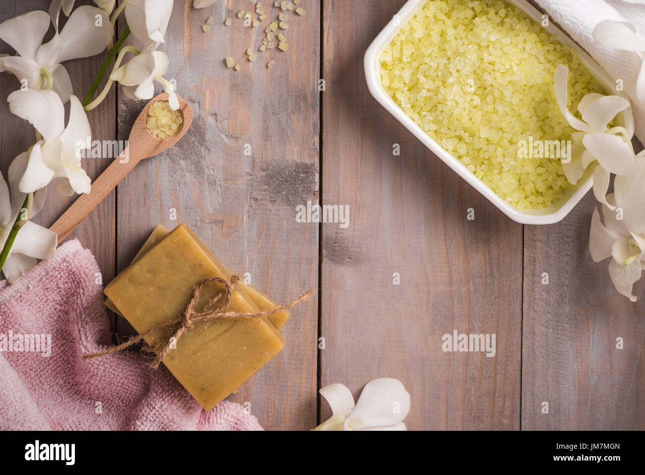 Natural handmade soap candle spa hi-res stock photography and images ...