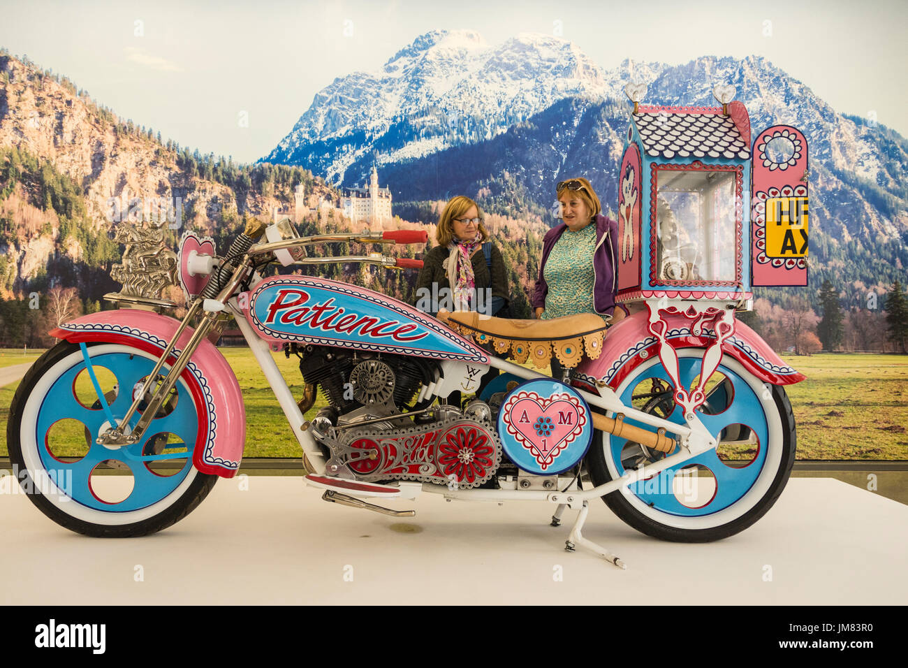 Grayson Perry Patience motorbike at the Serpentine Gallery, London, UK Stock Photo