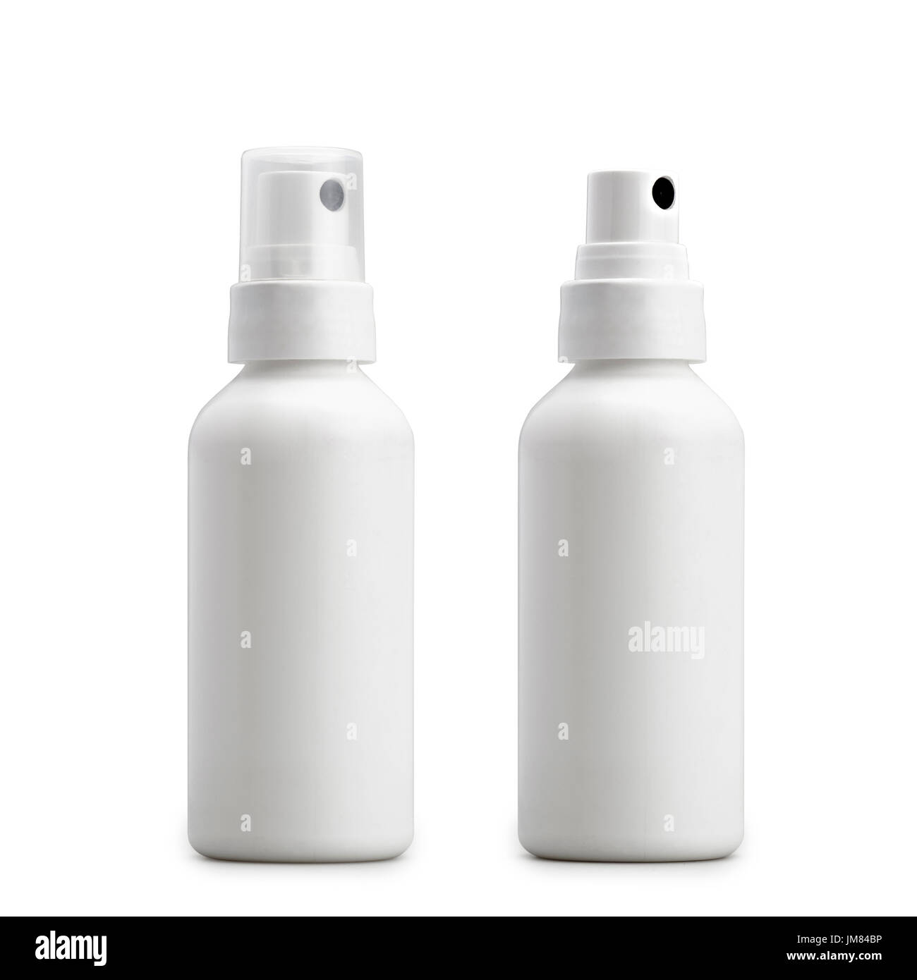 Two little Blank anteseptic sprayer isolated on white. Clipping Path Stock Photo