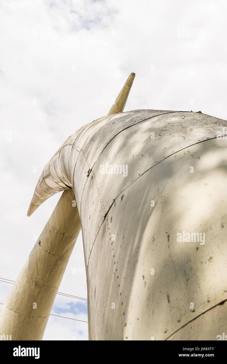Aluminium Elephant Tusks Above Moi Avenue In Mombasa, Kenya Stock Photo