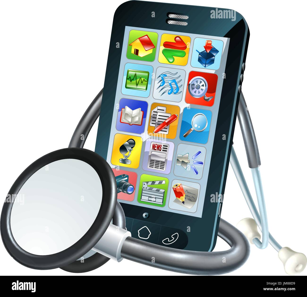 Mobile Phone Health Concept Stock Vector