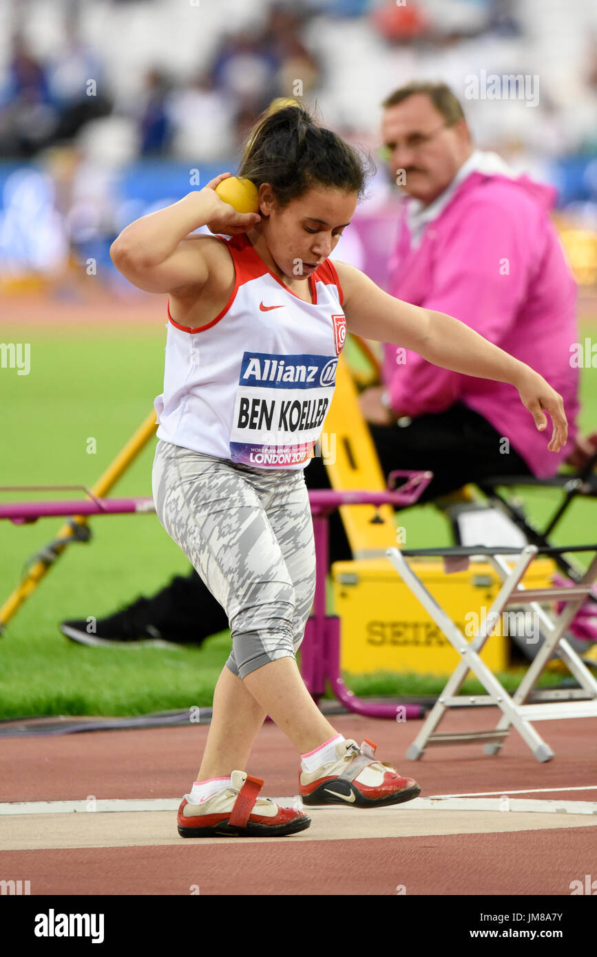 Samar Ben Koelleb competing in the World Para Athletics Championships