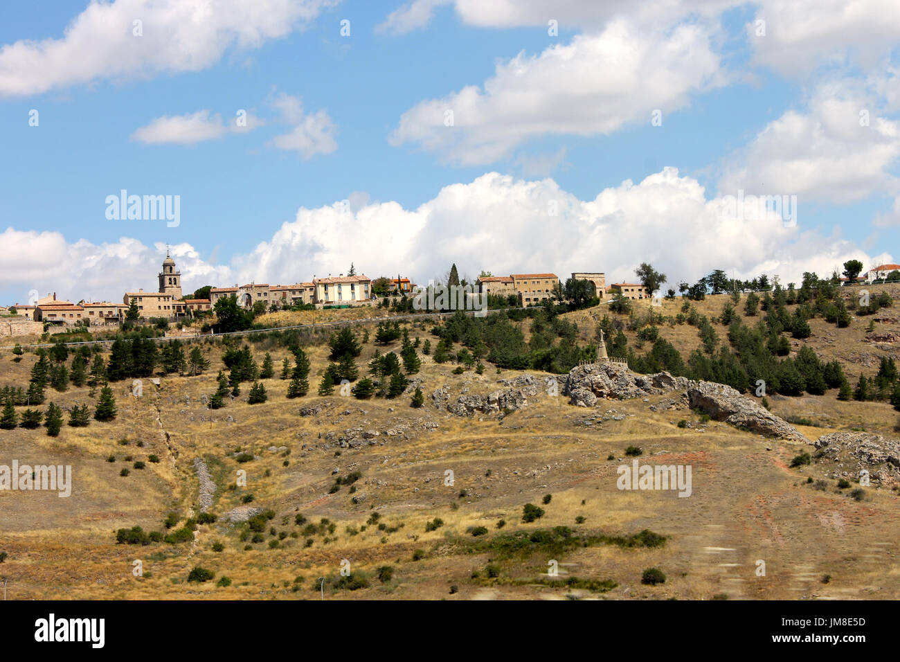 Views of the town of Medinaceli from the road leading to Soria, Spain Stock Photo