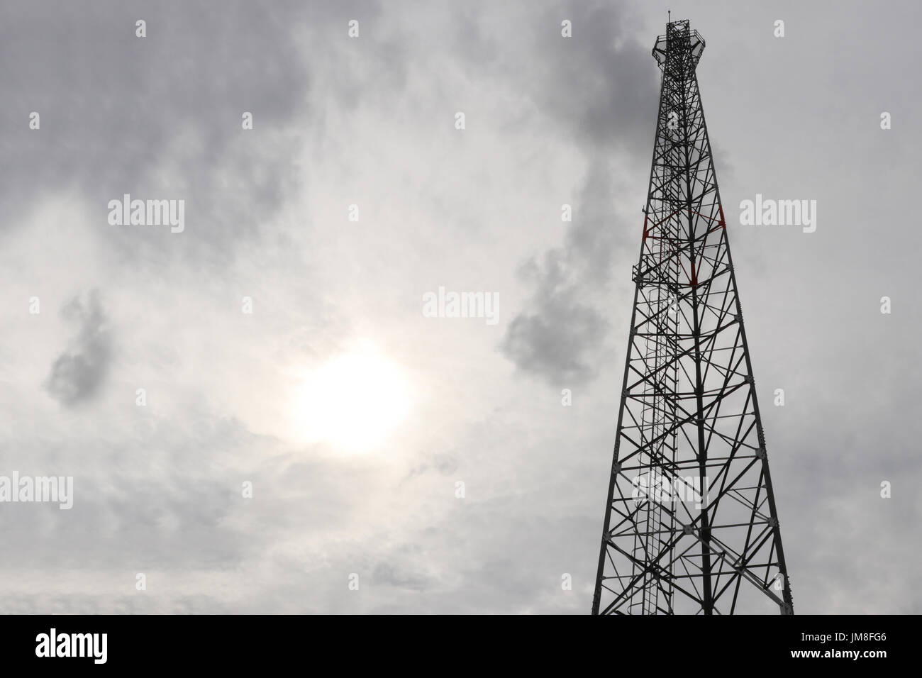 focus at radio masts tower,high tower for communication Stock Photo