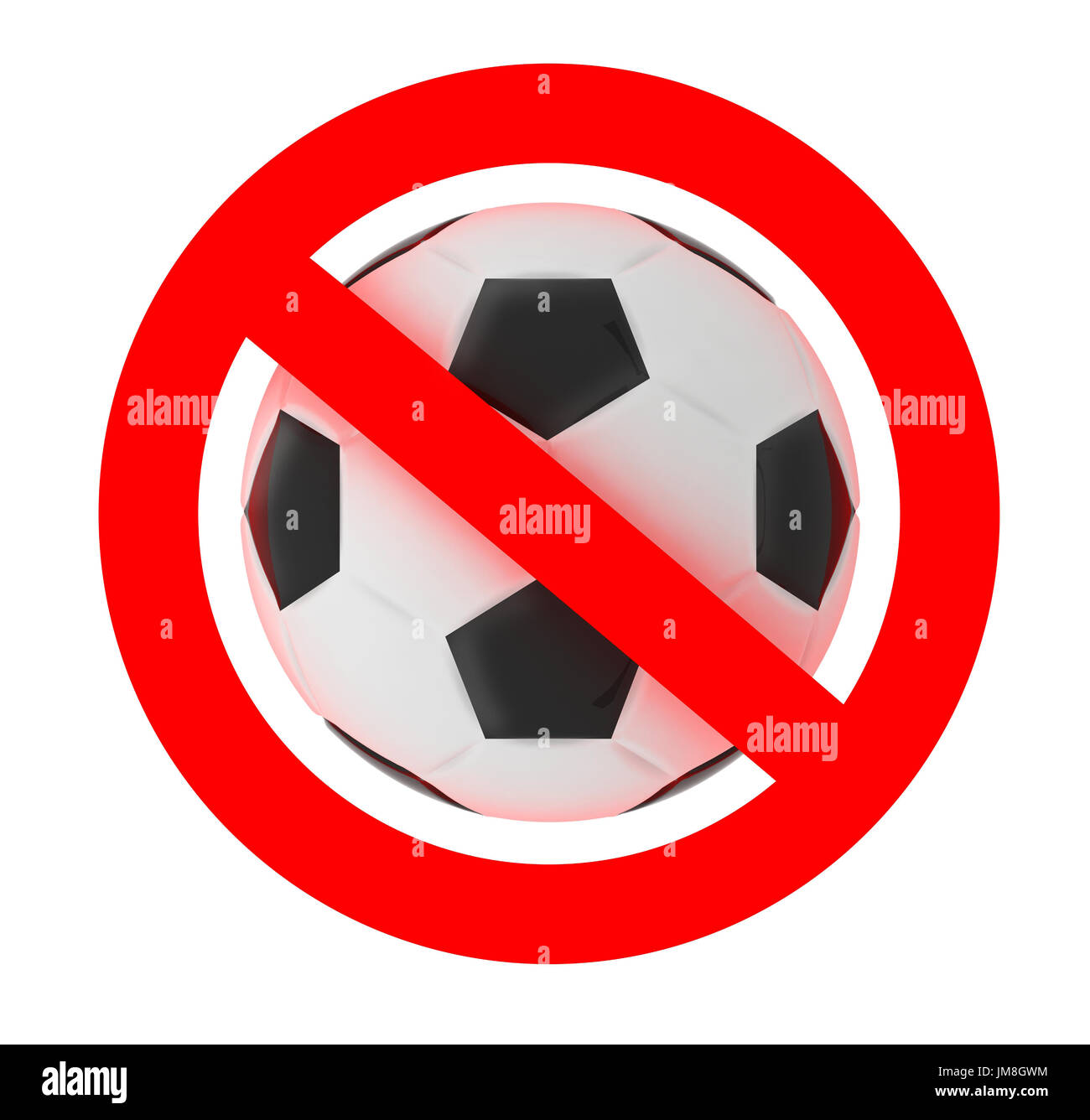 football soccer forbidden sign, 3d illustration Stock Photo Alamy