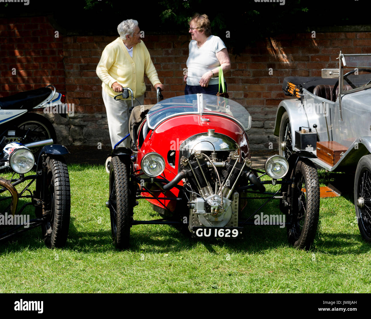 A vintage Morgan car at the Classic Car Show, Inkberrow village, Worcestershire, UK Stock Photo