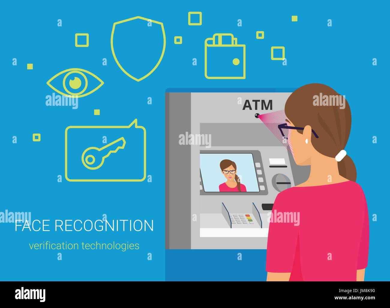 Face identification of woman wearing glasses Stock Vector Image & Art
