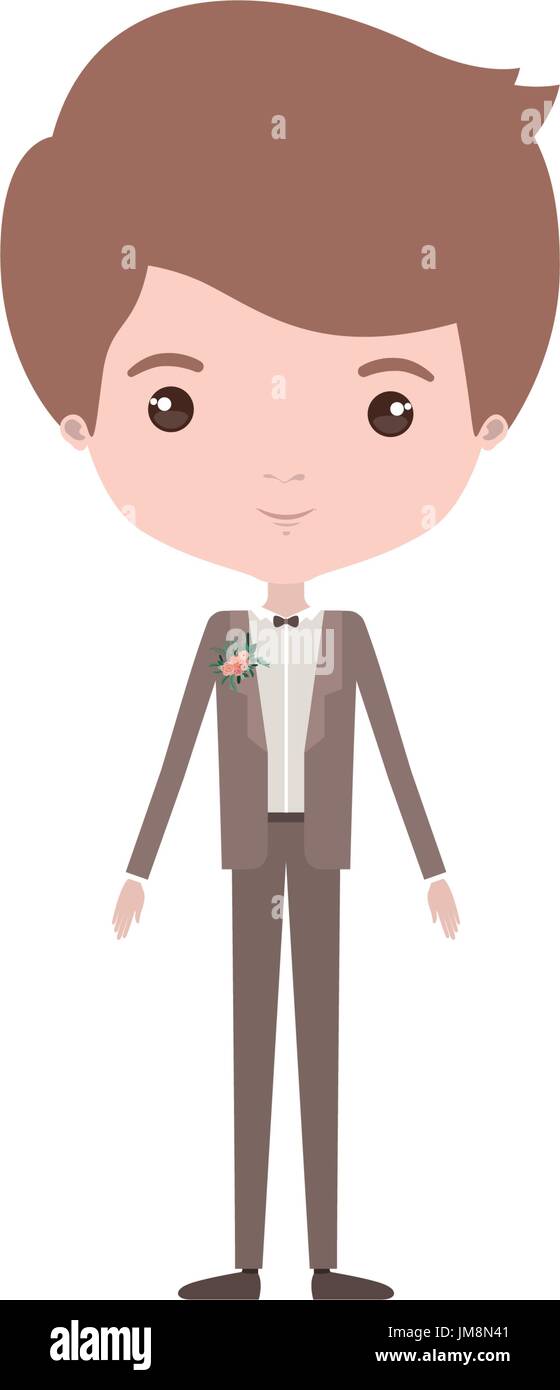 colorful caricature groom man in wedding formal suit Stock Vector Image ...