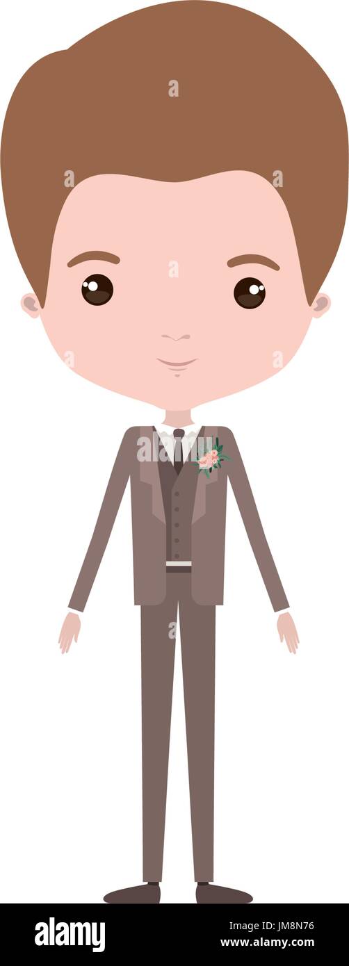 colorful caricature groom man in wedding elegance formal suit Stock ...