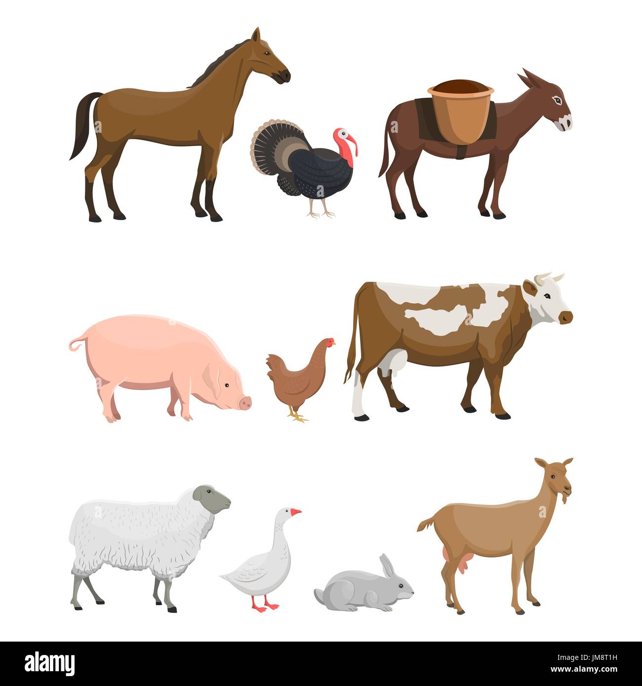 Vector illustration set of farm animals Stock Vector Image & Art - Alamy