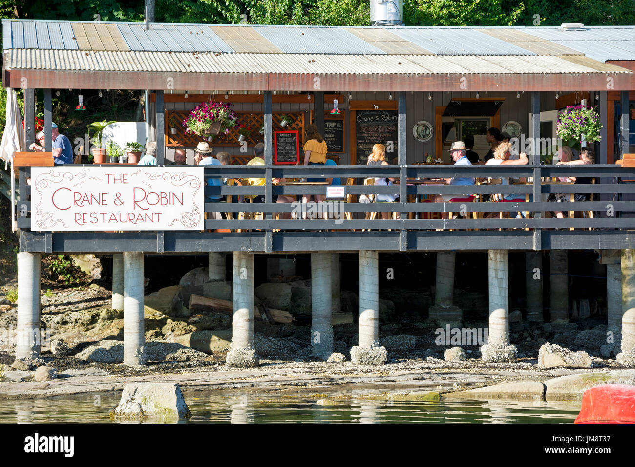Crane & Robin restaurant on Galiano Island, BC, Canada  Montague Harbour. Stock Photo