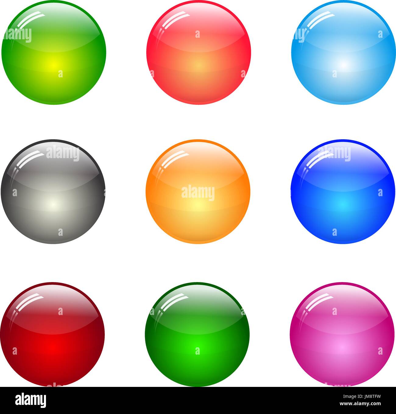 round set of different color backdrops. colored convex buttons Stock ...